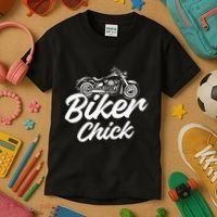 Motorcycle Funny Chopper Race Biker Chick Kids T-Shirt thumb 3