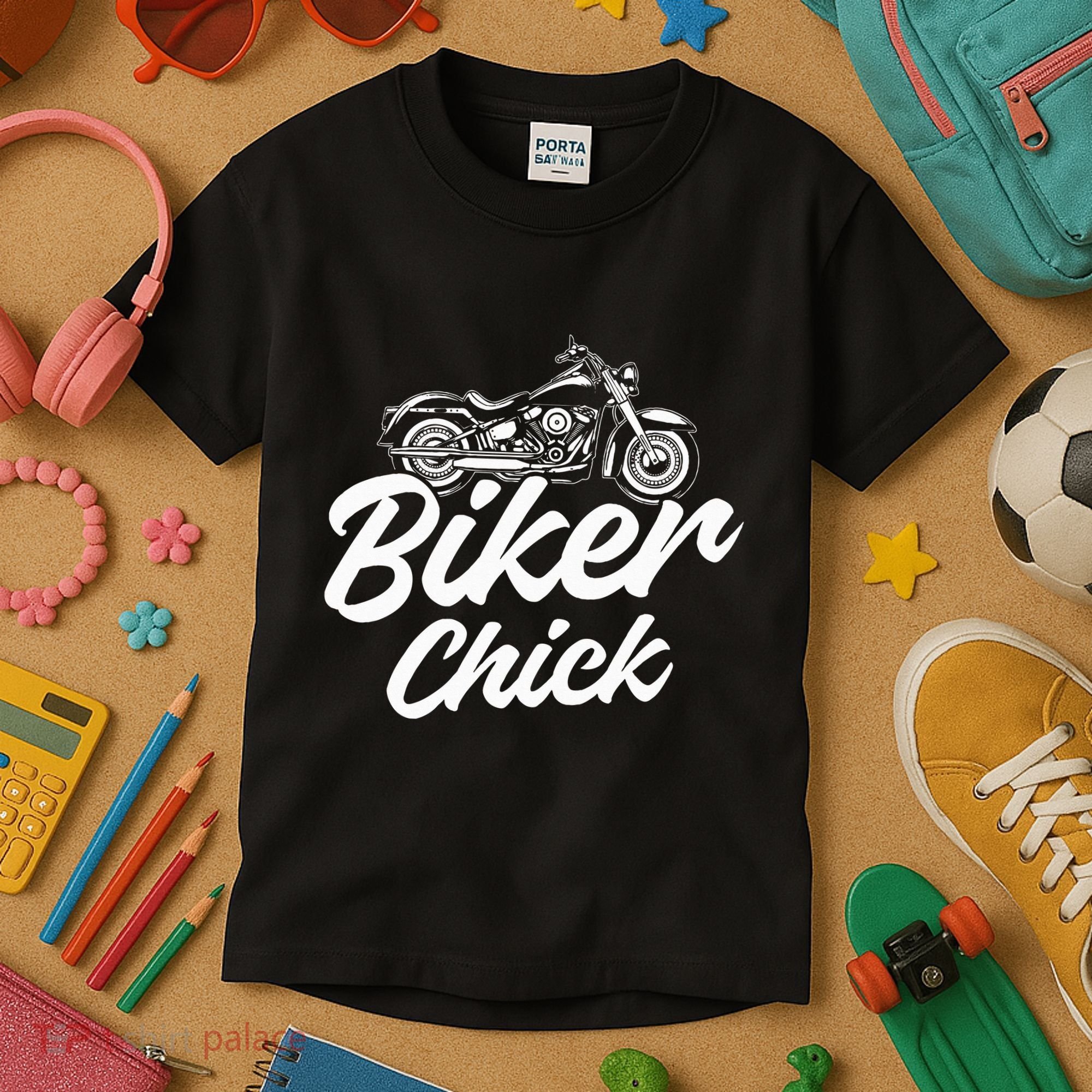 Motorcycle Funny Chopper Race Biker Chick Kids T-Shirt