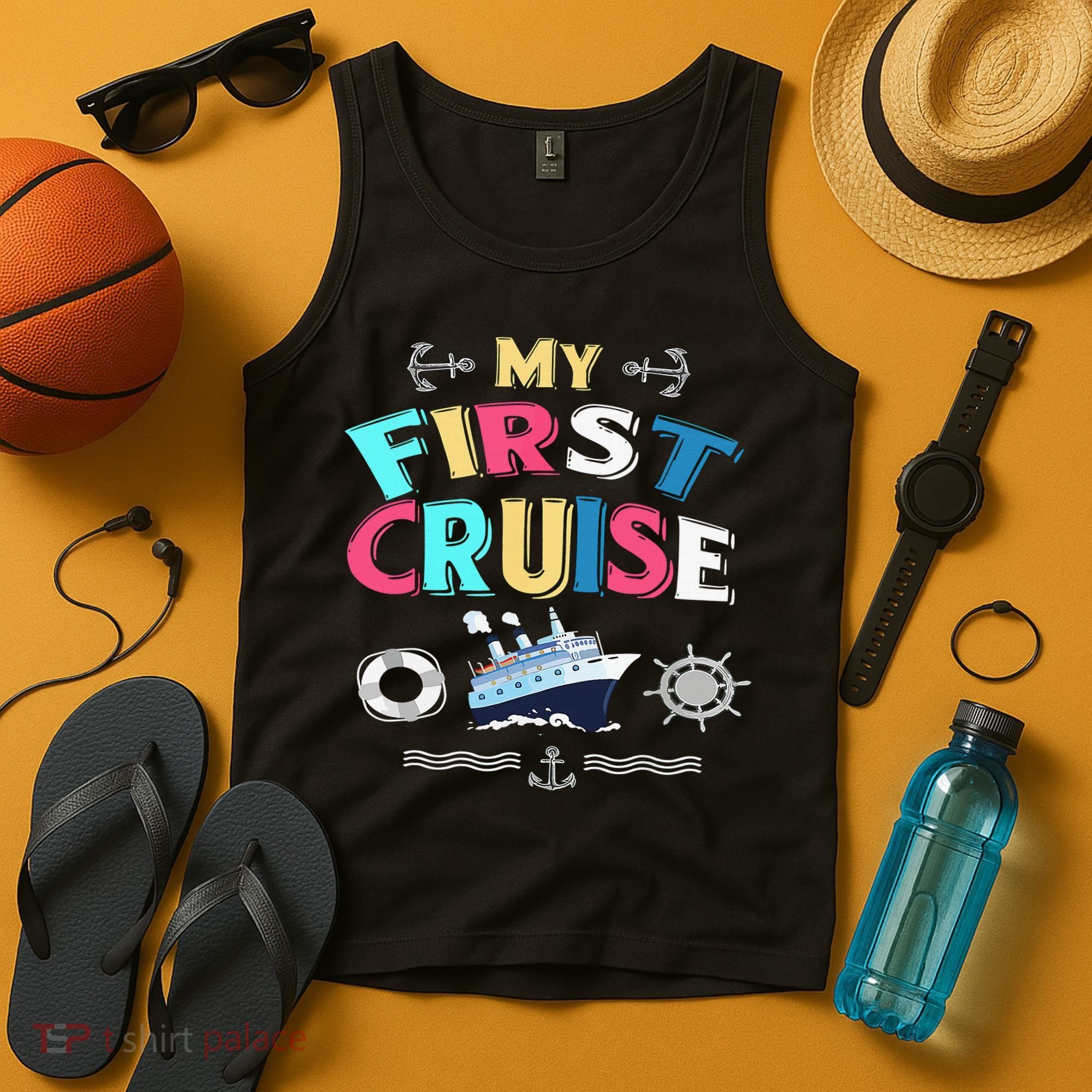 My First Cruise  Girls Boys Cruising and Sailing Tank Top