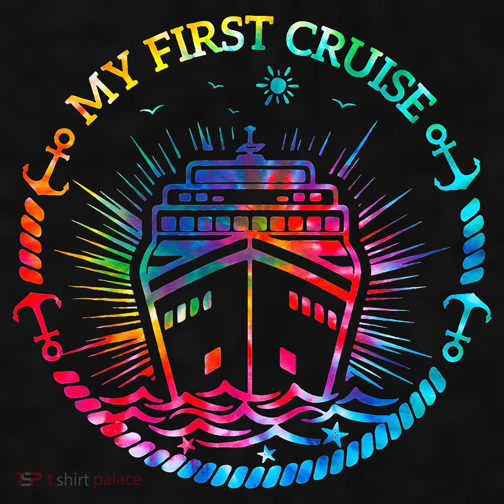My First Cruise Funny Cruise Ladies PosiCharge Tri-Blend Wicking Tank