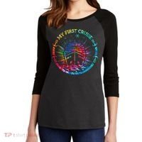 My First Cruise Funny Cruise Women's Tri-Blend 3/4-Sleeve Raglan Shirt thumb 2