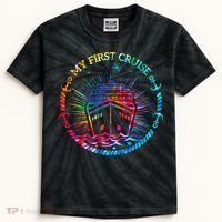 My First Cruise Funny Cruise Kids Tie-Dye T-Shirt thumb 0