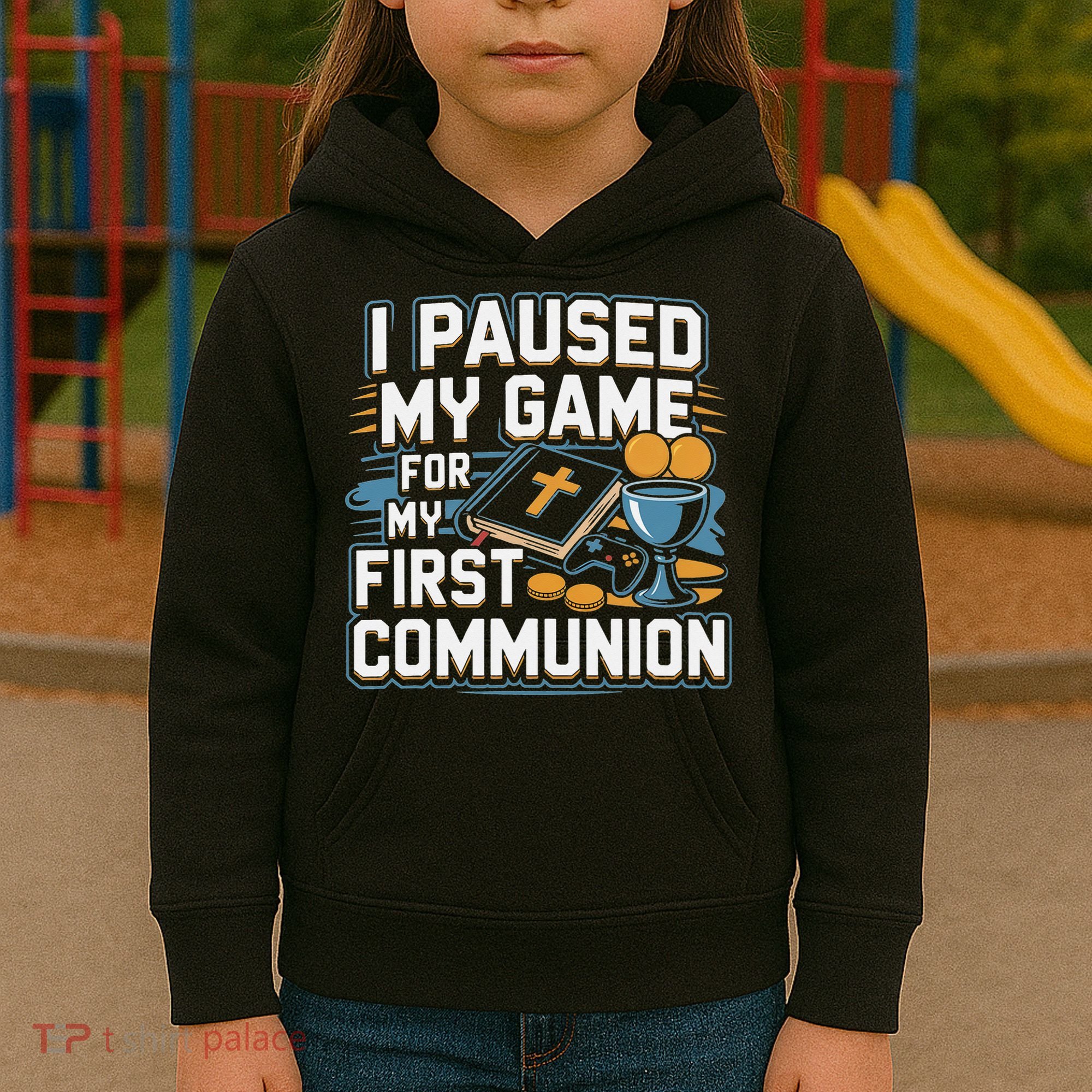 My First Communion Video Game Controller Gifts Gift Kids Hoodie