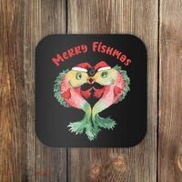 Merry FIshmas Cute Fish Christmas Gift Coaster thumb 0
