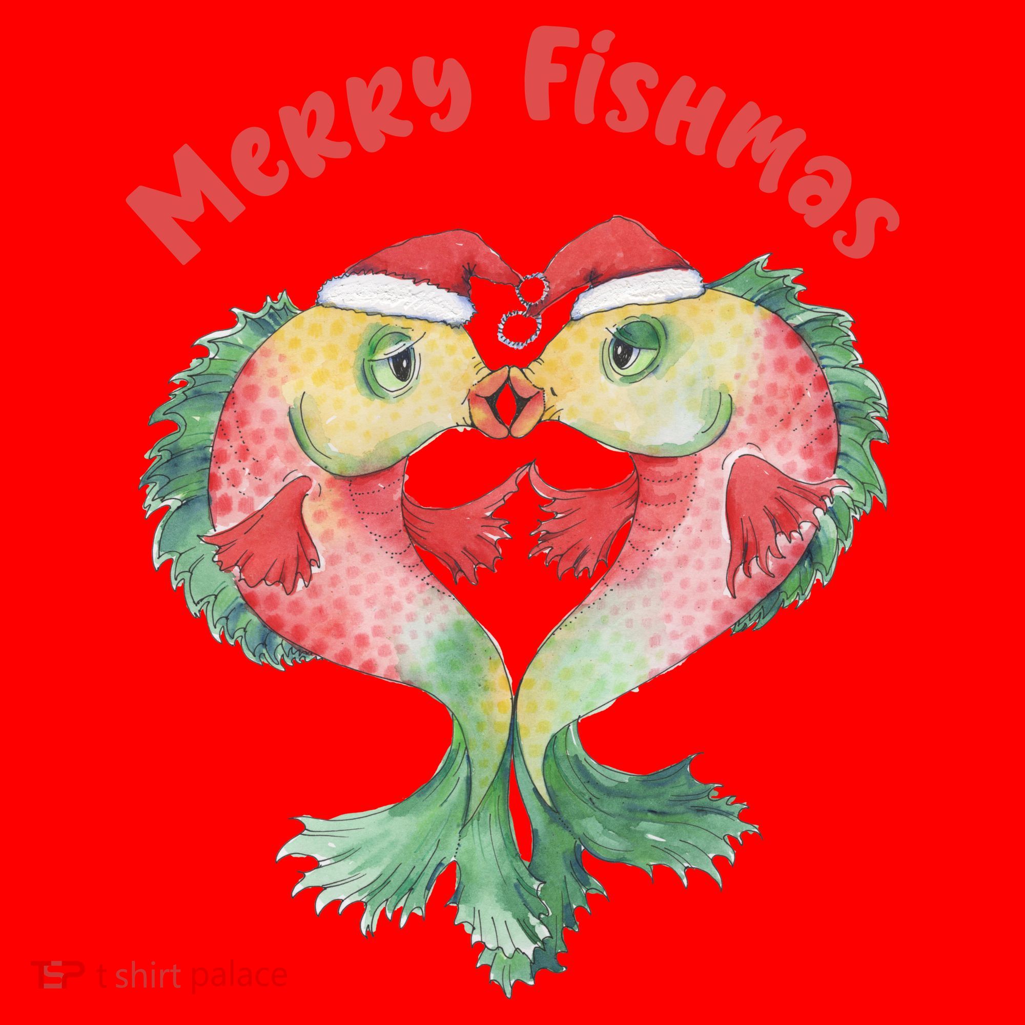 Merry FIshmas Cute Fish Christmas Gift Santa Hat