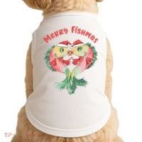 Merry FIshmas Cute Fish Christmas Gift Doggie Tank thumb 0