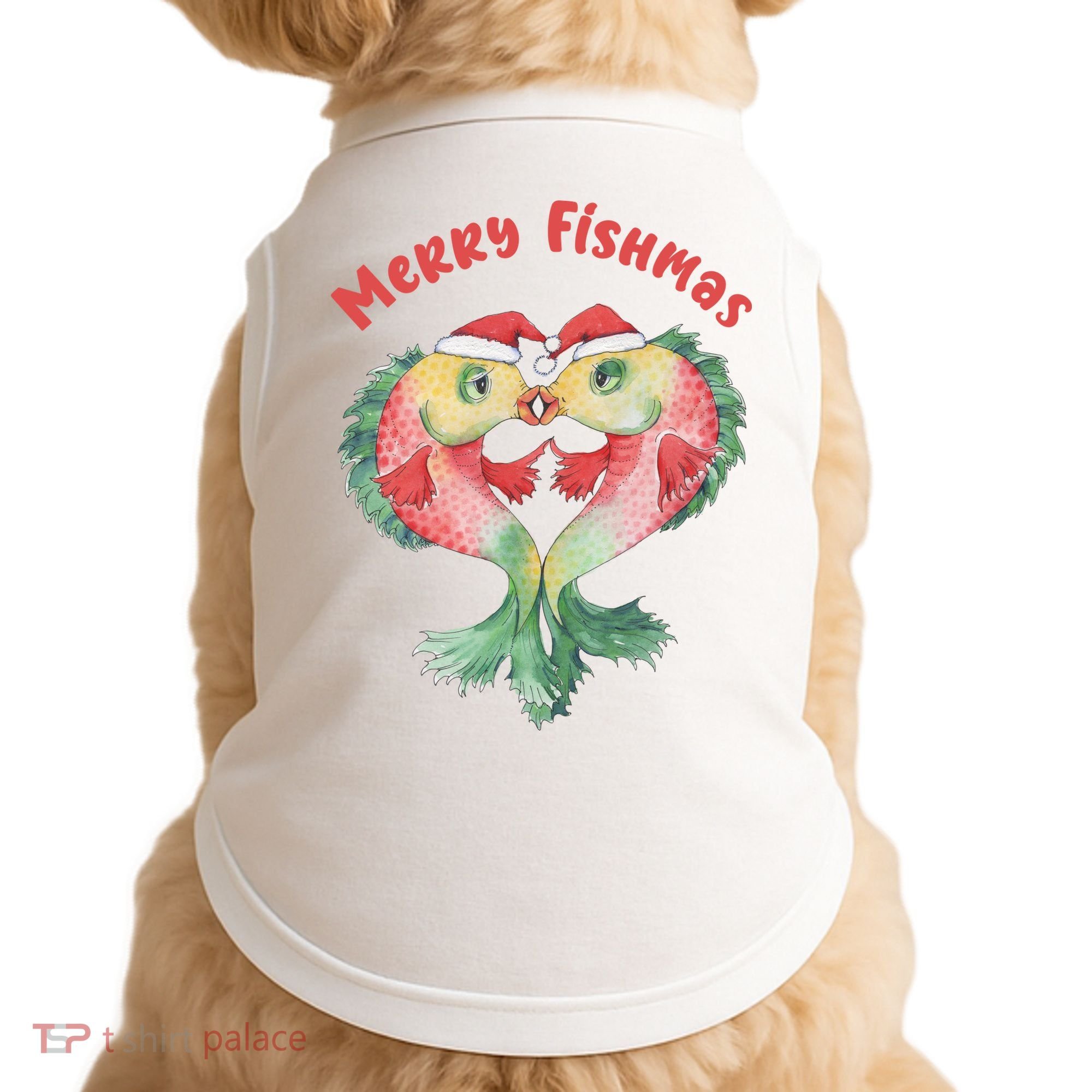 Merry FIshmas Cute Fish Christmas Gift Doggie Tank