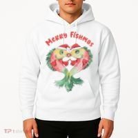 Merry FIshmas Cute Fish Christmas Gift Hoodie thumb 2