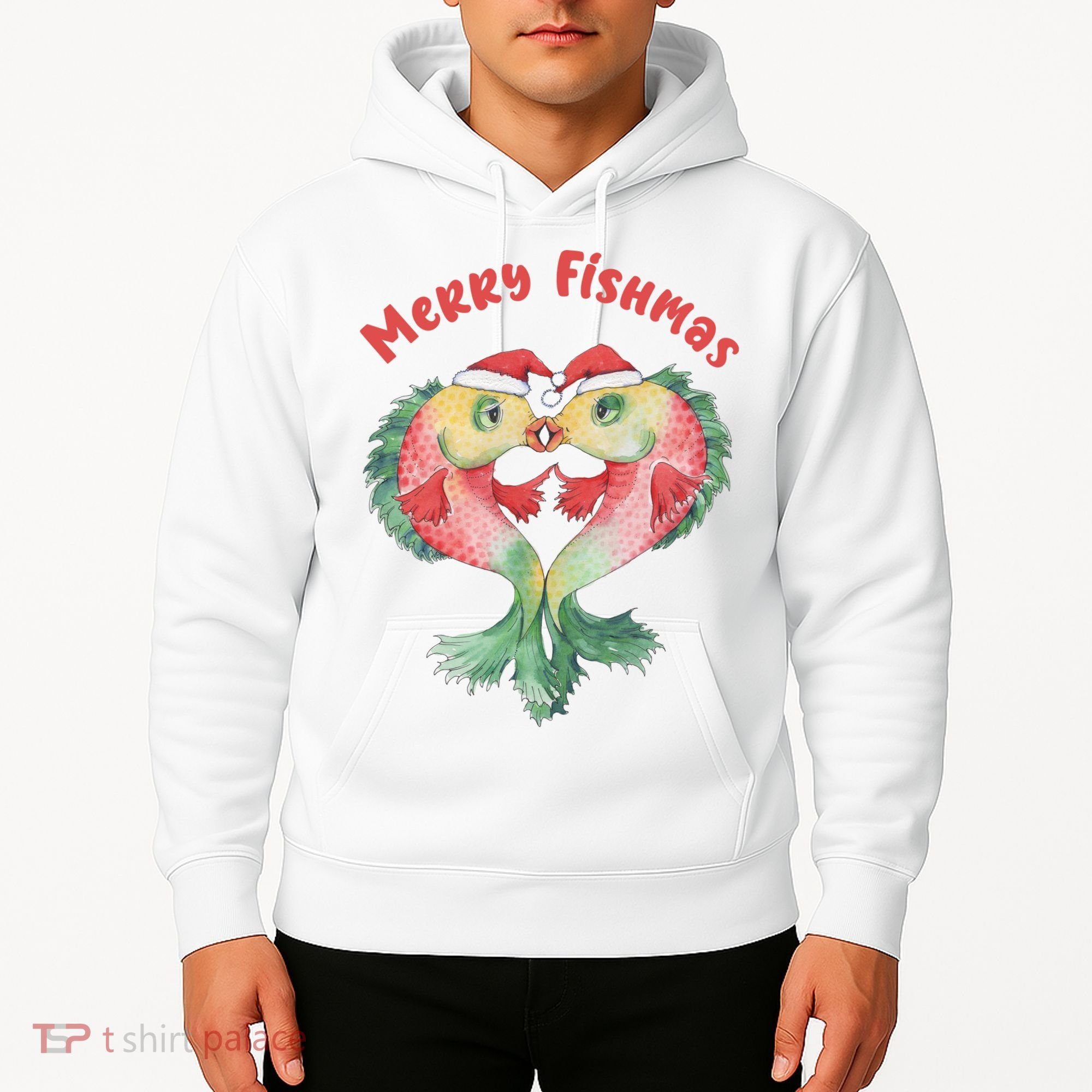 Merry FIshmas Cute Fish Christmas Gift Hoodie