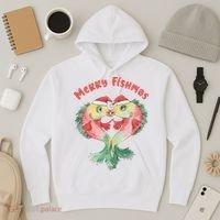 Merry FIshmas Cute Fish Christmas Gift Hoodie thumb 3