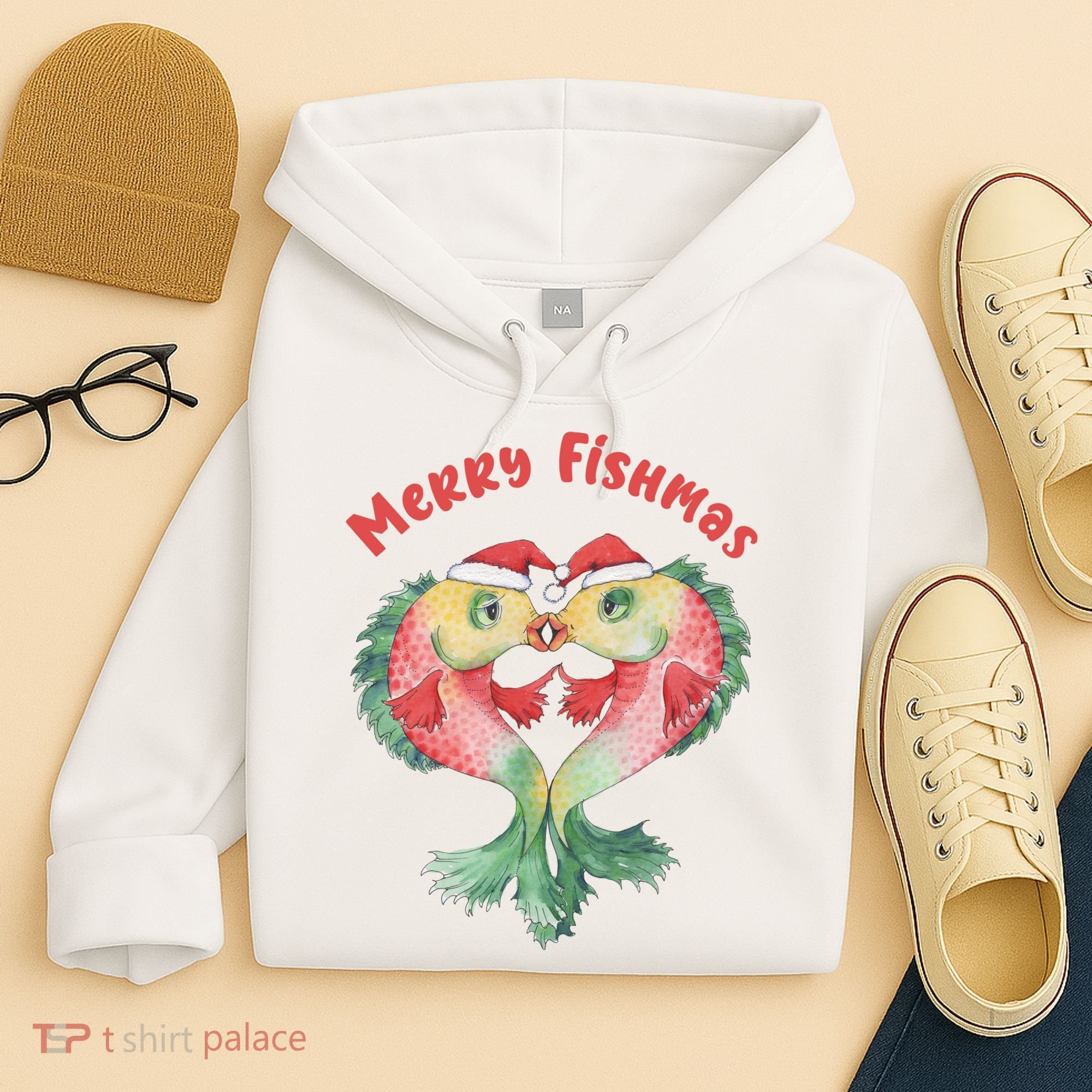 Merry FIshmas Cute Fish Christmas Gift Hoodie