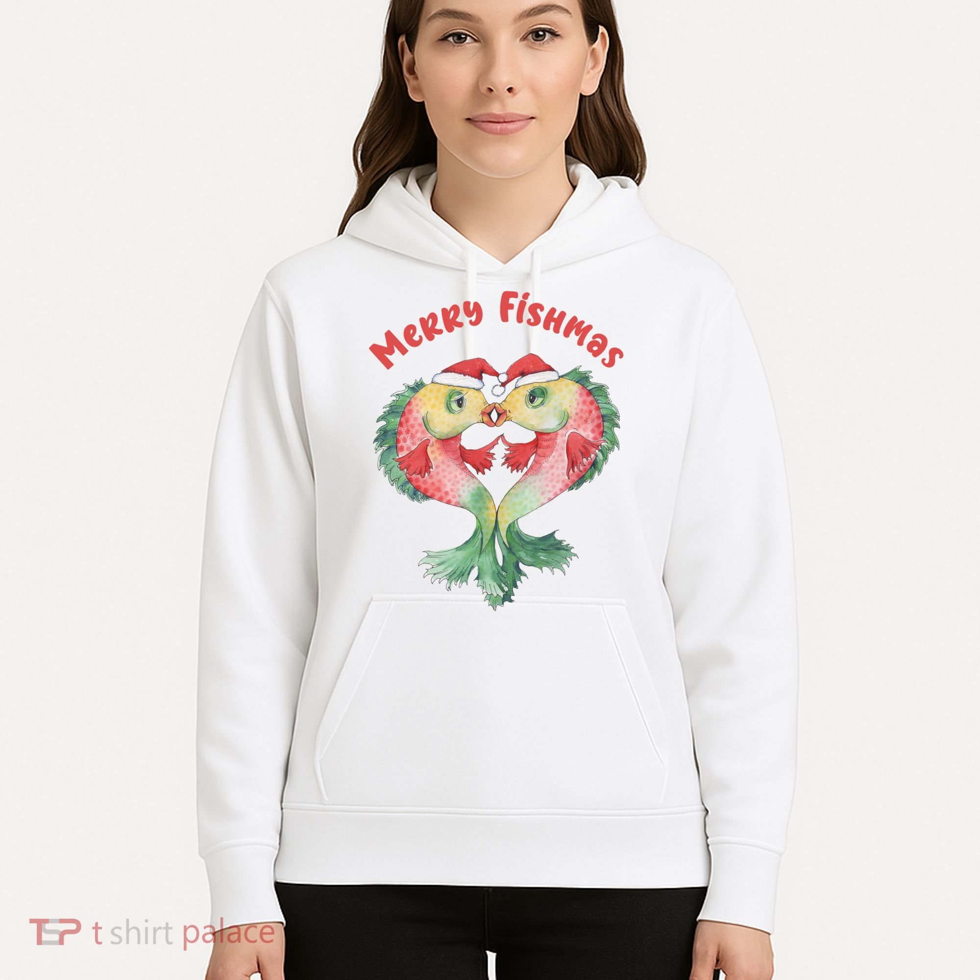 Merry FIshmas Cute Fish Christmas Gift Hoodie