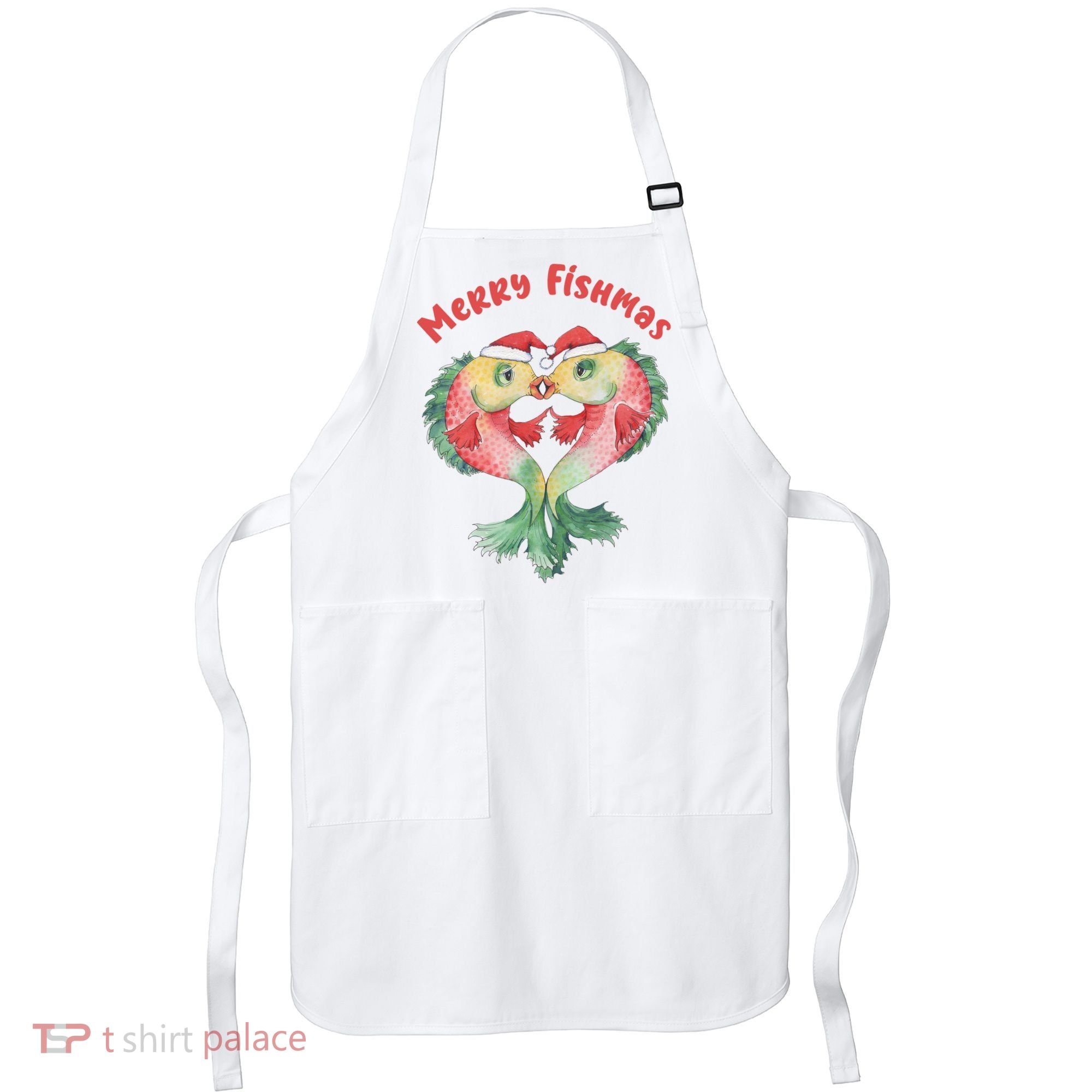 Merry FIshmas Cute Fish Christmas Gift Apron