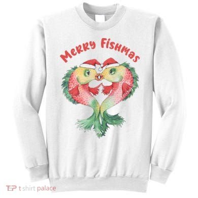 Merry FIshmas Cute Fish Christmas Gift Sweatshirt