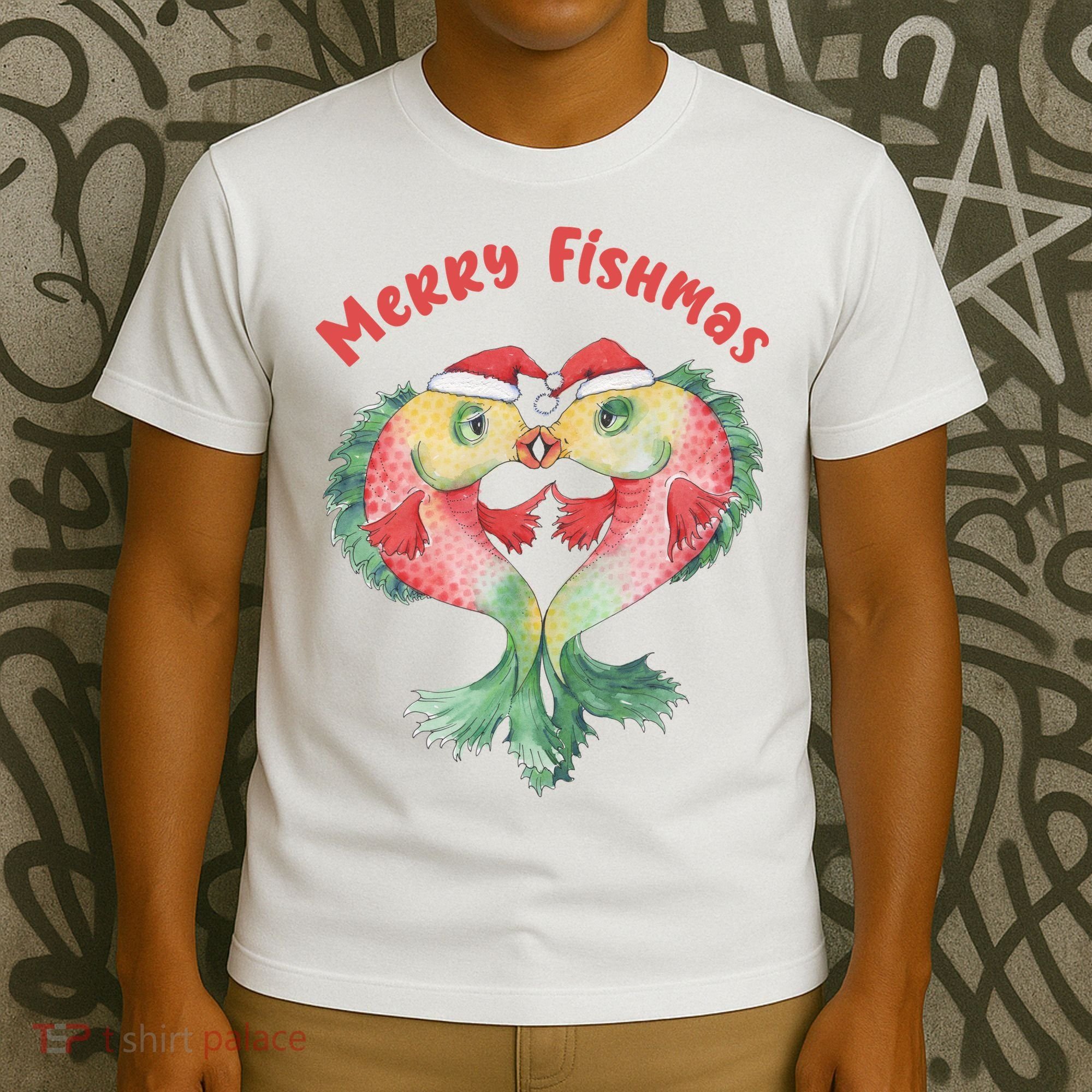 Merry FIshmas Cute Fish Christmas Gift T-Shirt