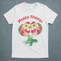 Merry FIshmas Cute Fish Christmas Gift T-Shirt thumb 5