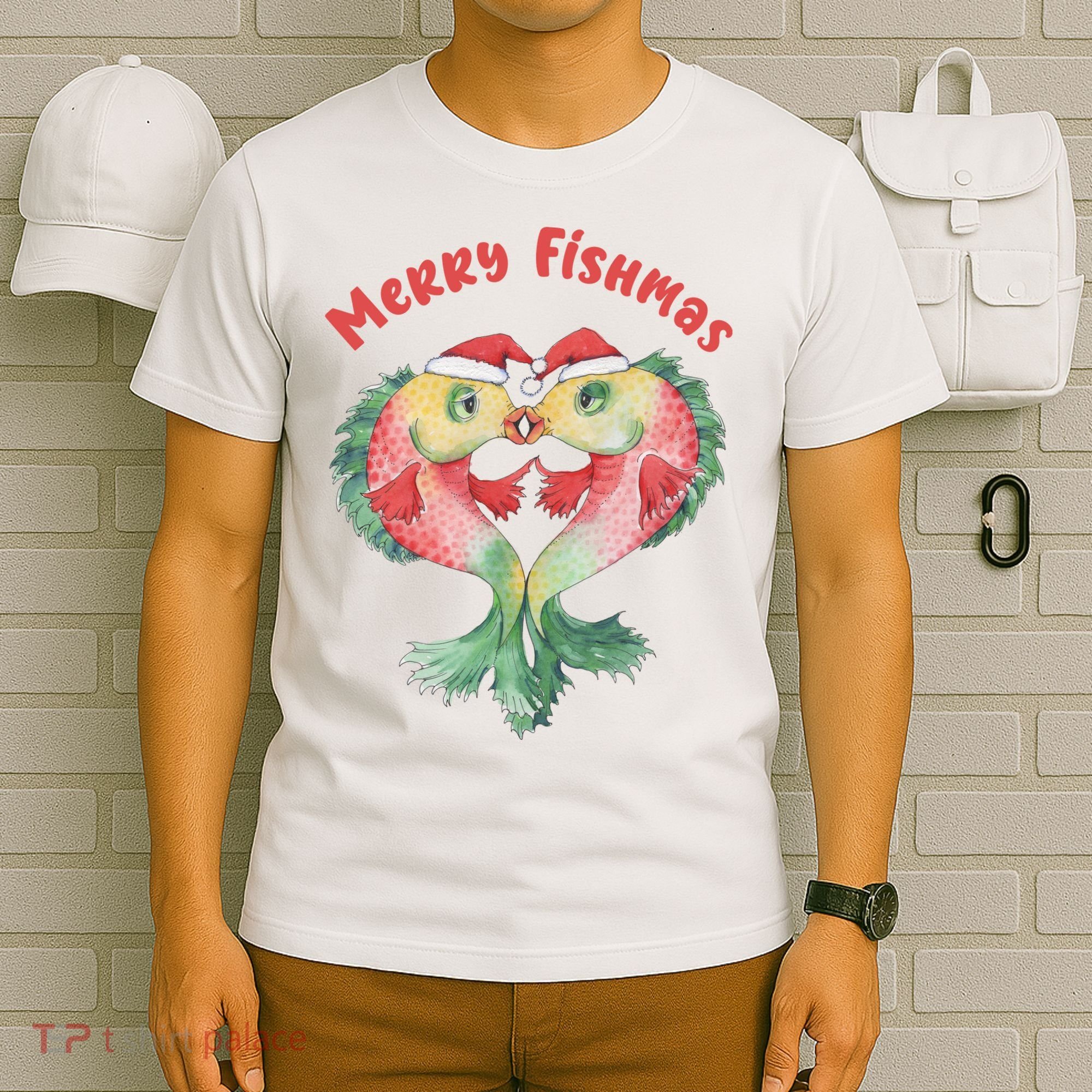 Merry FIshmas Cute Fish Christmas Gift T-Shirt