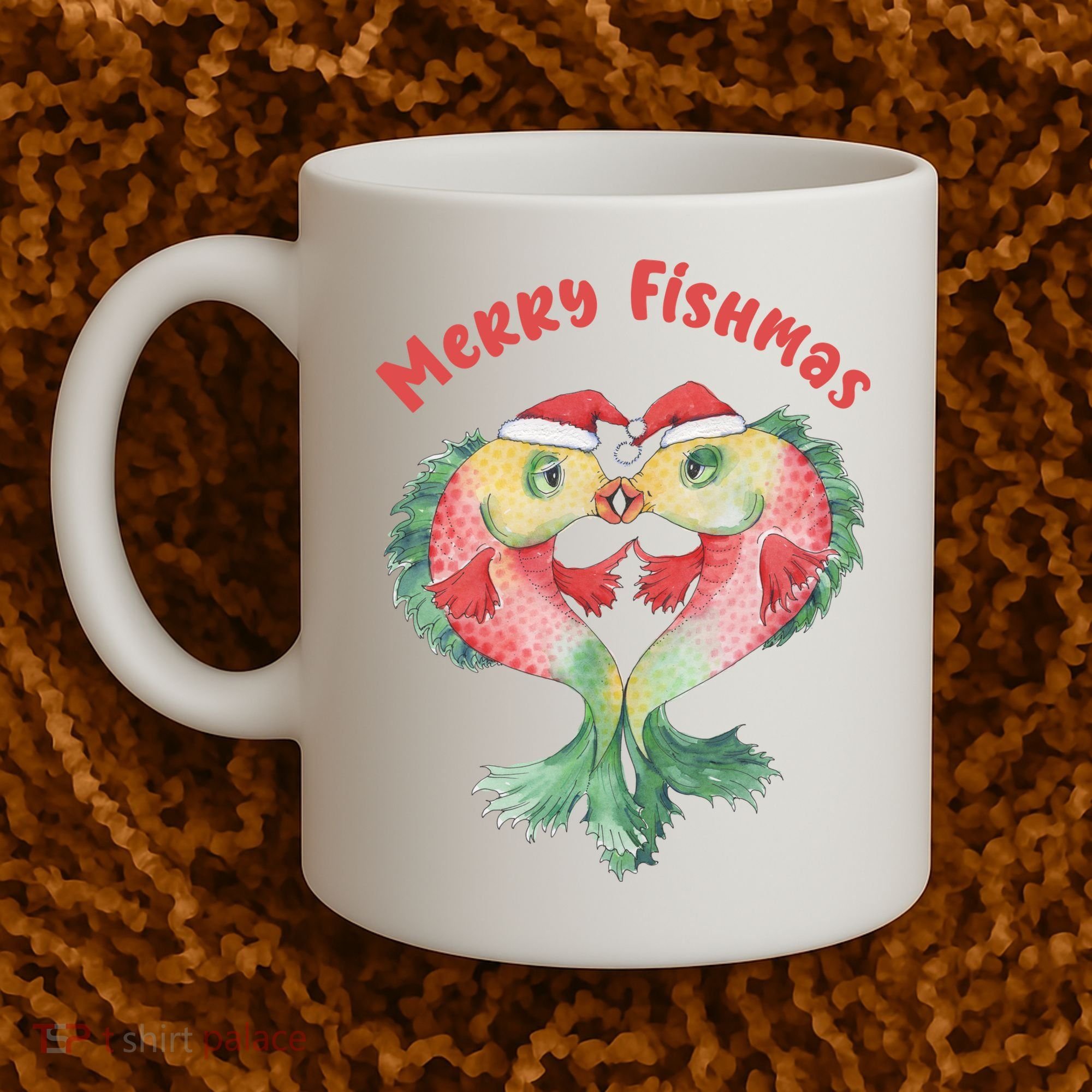 Merry FIshmas Cute Fish Christmas Gift Coffee Mug