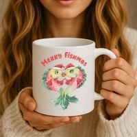 Merry FIshmas Cute Fish Christmas Gift Coffee Mug thumb 3