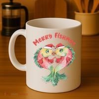 Merry FIshmas Cute Fish Christmas Gift Coffee Mug thumb 4