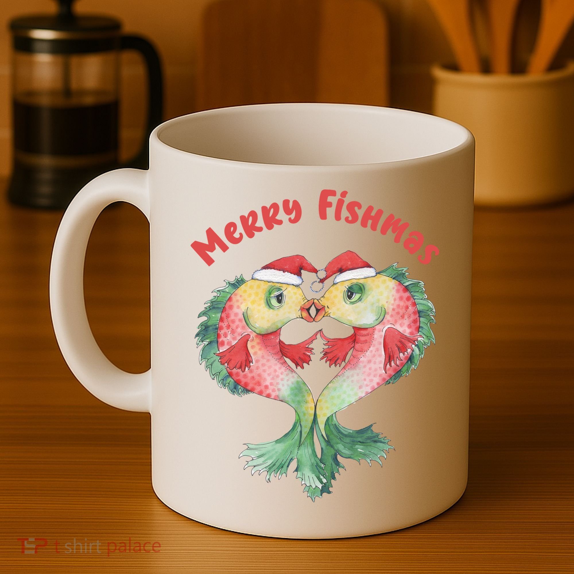 Merry FIshmas Cute Fish Christmas Gift Coffee Mug
