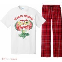 Merry FIshmas Cute Fish Christmas Gift Pajama Set thumb 0