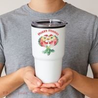 Merry FIshmas Cute Fish Christmas Gift Tumbler thumb 2