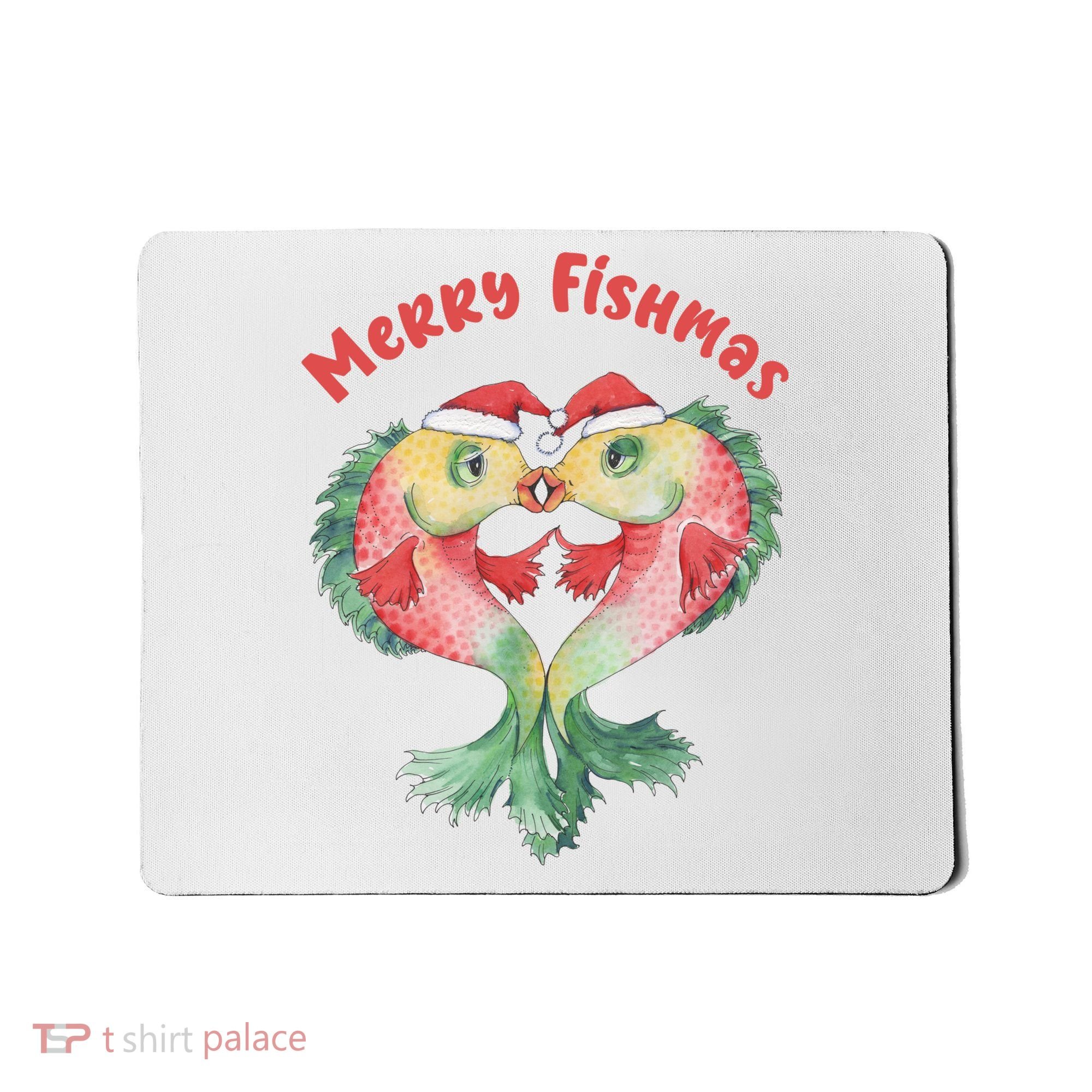 Merry FIshmas Cute Fish Christmas Gift Mousepad