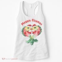 Merry FIshmas Cute Fish Christmas Gift Women's Tank Top thumb 0