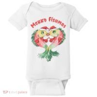Merry FIshmas Cute Fish Christmas Gift Baby Bodysuit thumb 0