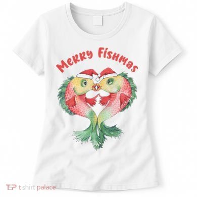 Merry FIshmas Cute Fish Christmas Gift Women's T-Shirt