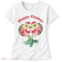 Merry FIshmas Cute Fish Christmas Gift Women's T-Shirt thumb 0