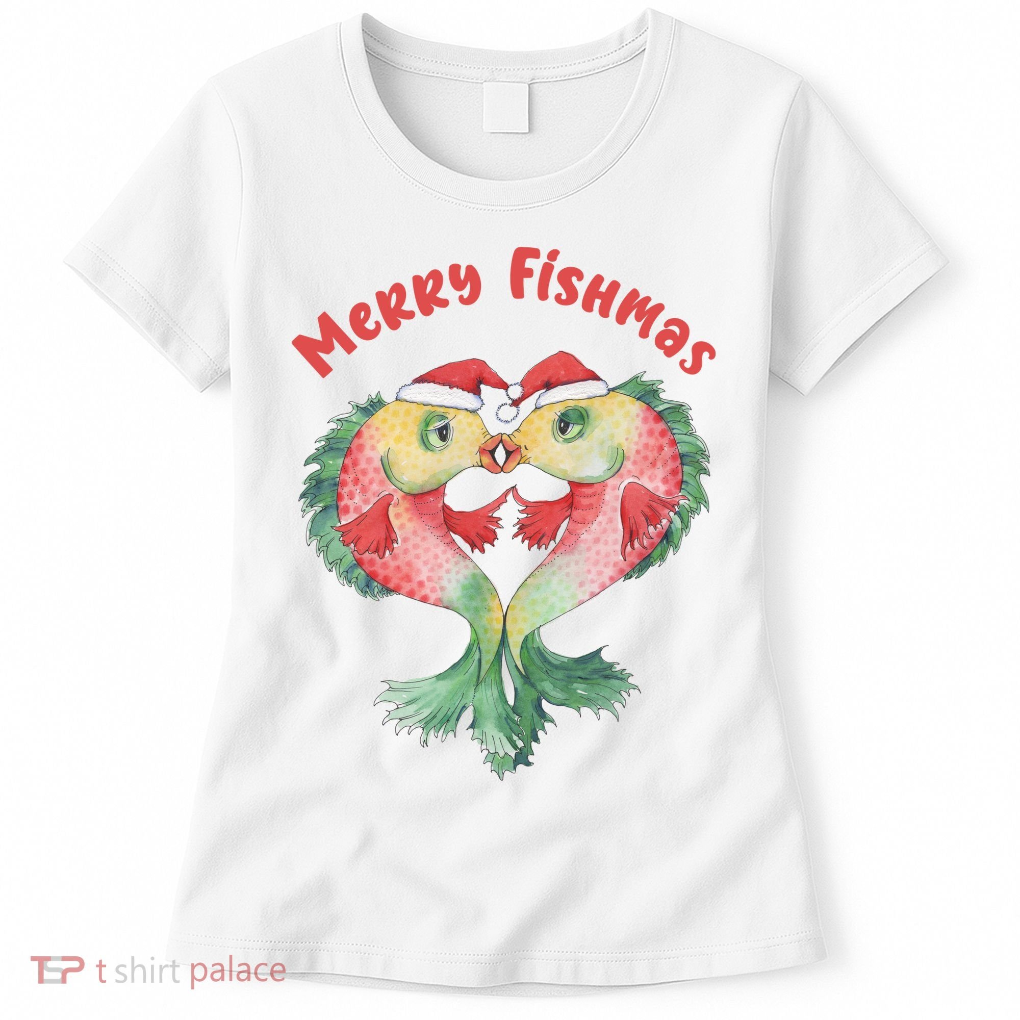 Merry FIshmas Cute Fish Christmas Gift Women's T-Shirt