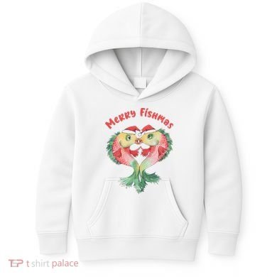 Merry FIshmas Cute Fish Christmas Gift Kids Hoodie