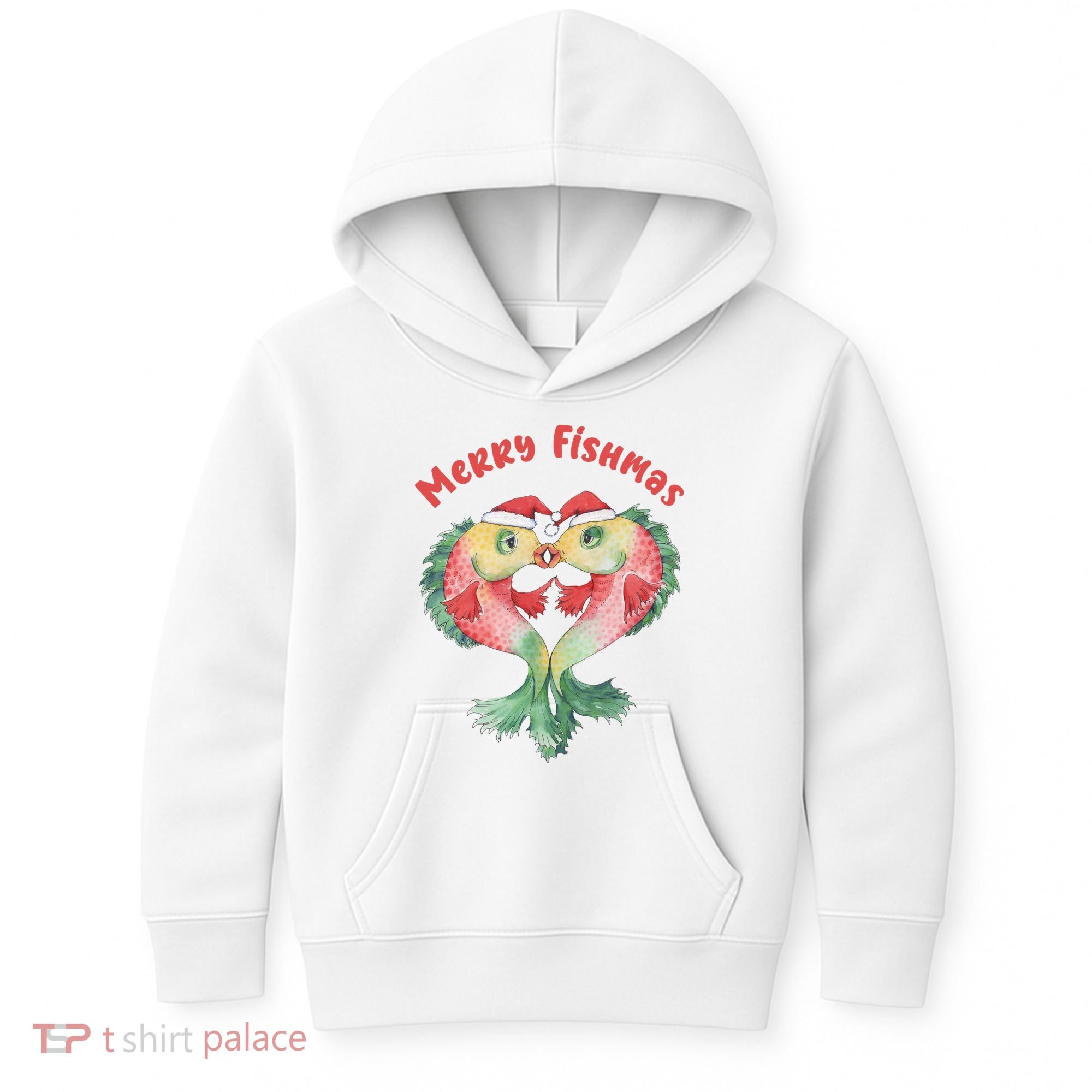 Merry FIshmas Cute Fish Christmas Gift Kids Hoodie