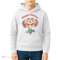 Merry FIshmas Cute Fish Christmas Gift Kids Hoodie thumb 4