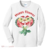 Merry FIshmas Cute Fish Christmas Gift Kids Long Sleeve Shirt thumb 0