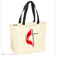 Methodist Flag Christian Cross And Flame Tote Bag thumb 2