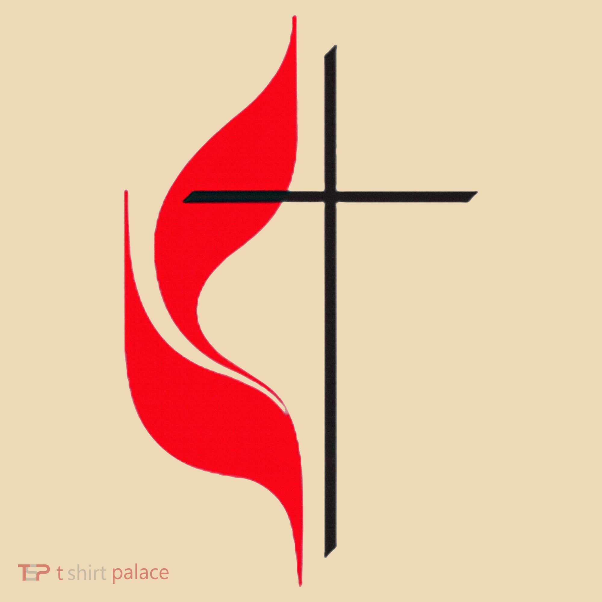 Methodist Flag Christian Cross And Flame Tote Bag