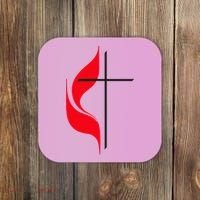 Methodist Flag Christian Cross And Flame Coaster thumb 0