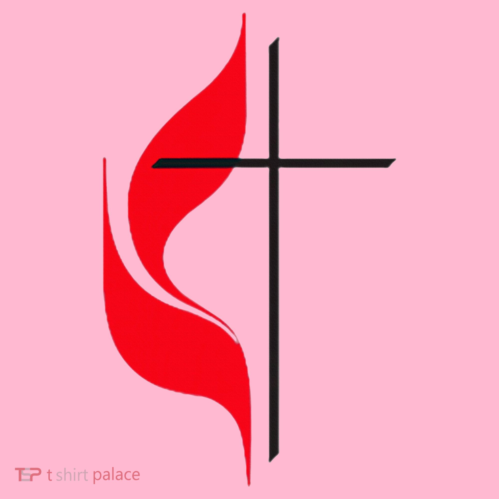 Methodist Flag Christian Cross And Flame Coaster