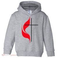 Methodist Flag Christian Cross And Flame Toddler Hoodie thumb 0