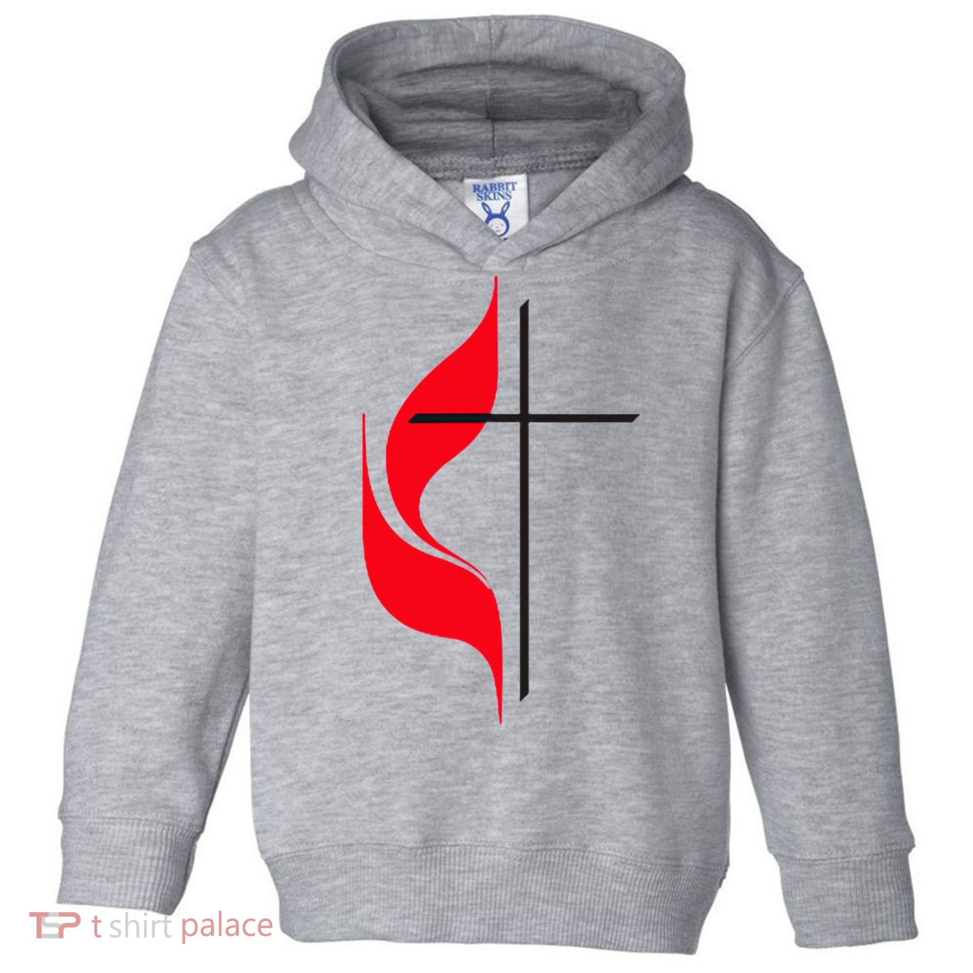 Methodist Flag Christian Cross And Flame Toddler Hoodie