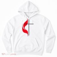Methodist Flag Christian Cross And Flame Hoodie thumb 0