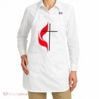 Methodist Flag Christian Cross And Flame Apron thumb 2