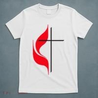 Methodist Flag Christian Cross And Flame T-Shirt thumb 5