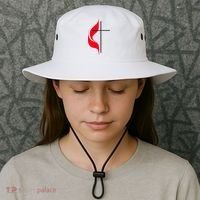 Methodist Flag Christian Cross And Flame Bucket Hat thumb 3