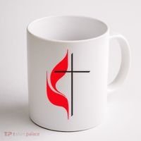 Methodist Flag Christian Cross And Flame Coffee Mug thumb 1
