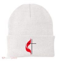 Methodist Flag Christian Cross And Flame Beanie thumb 0