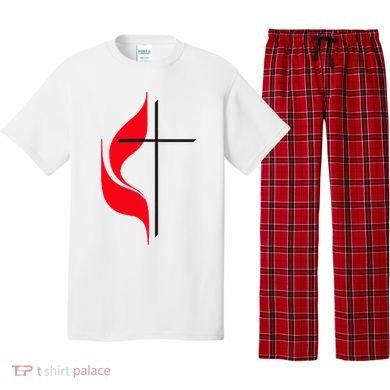 Methodist Flag Christian Cross And Flame Pajama Set
